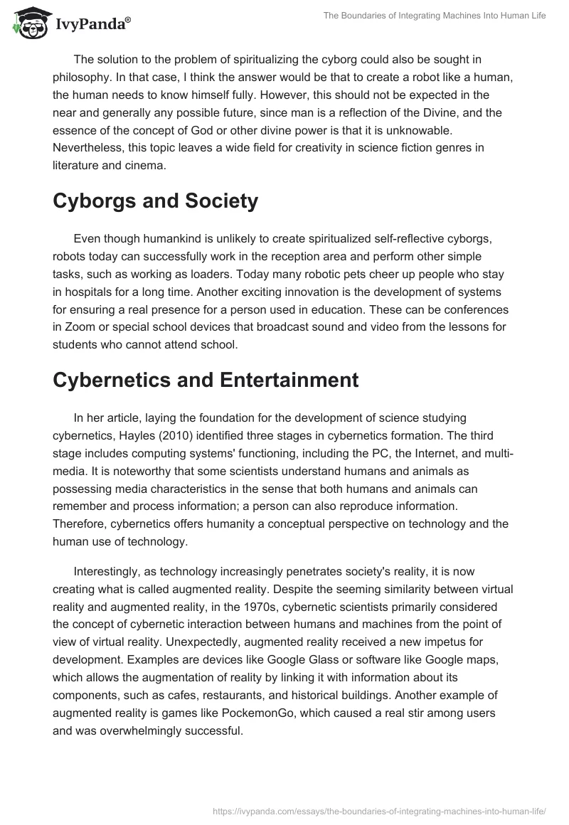 The Boundaries of Integrating Machines Into Human Life. Page 3