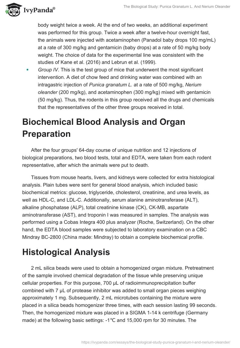 The Biological Study: Punica Granatum L. And Nerium Oleander. Page 4