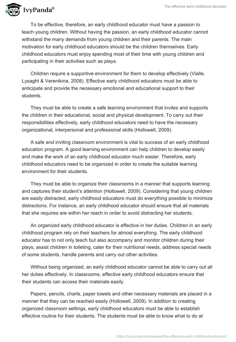 The Effective Early Childhood Educator. Page 2