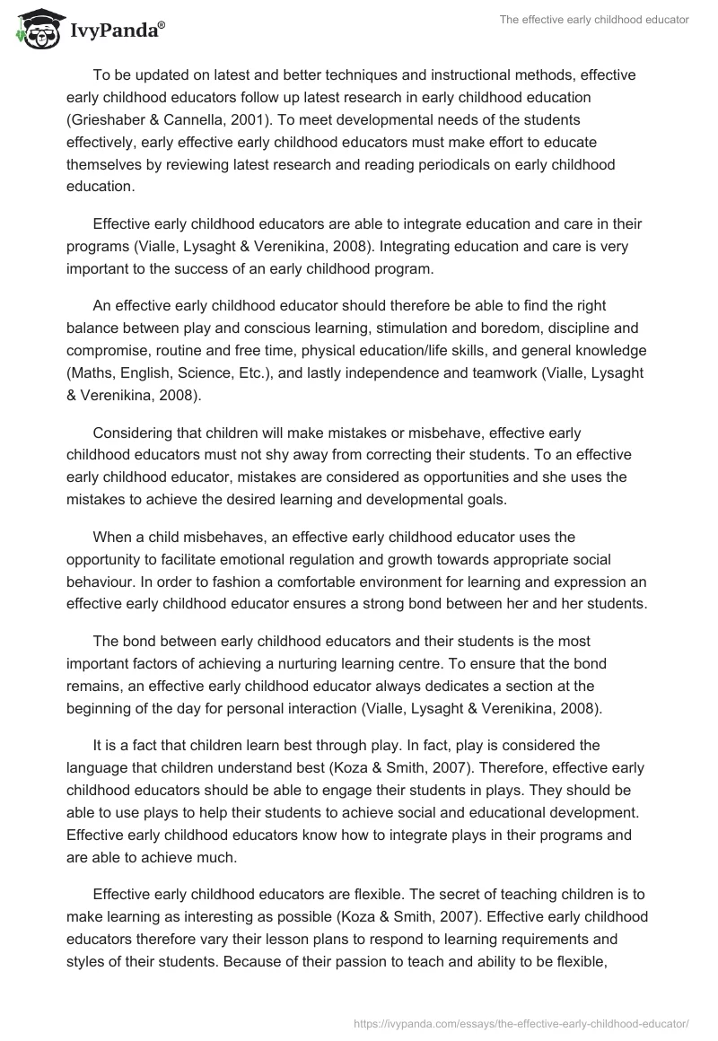 The Effective Early Childhood Educator. Page 4