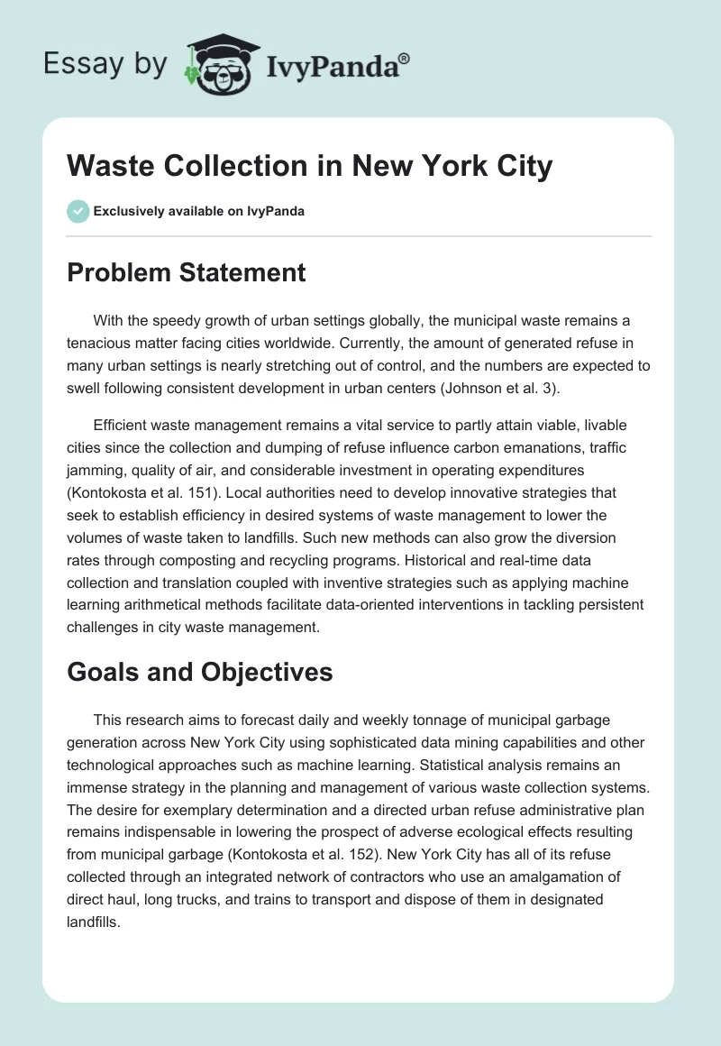Waste Collection in New York City. Page 1