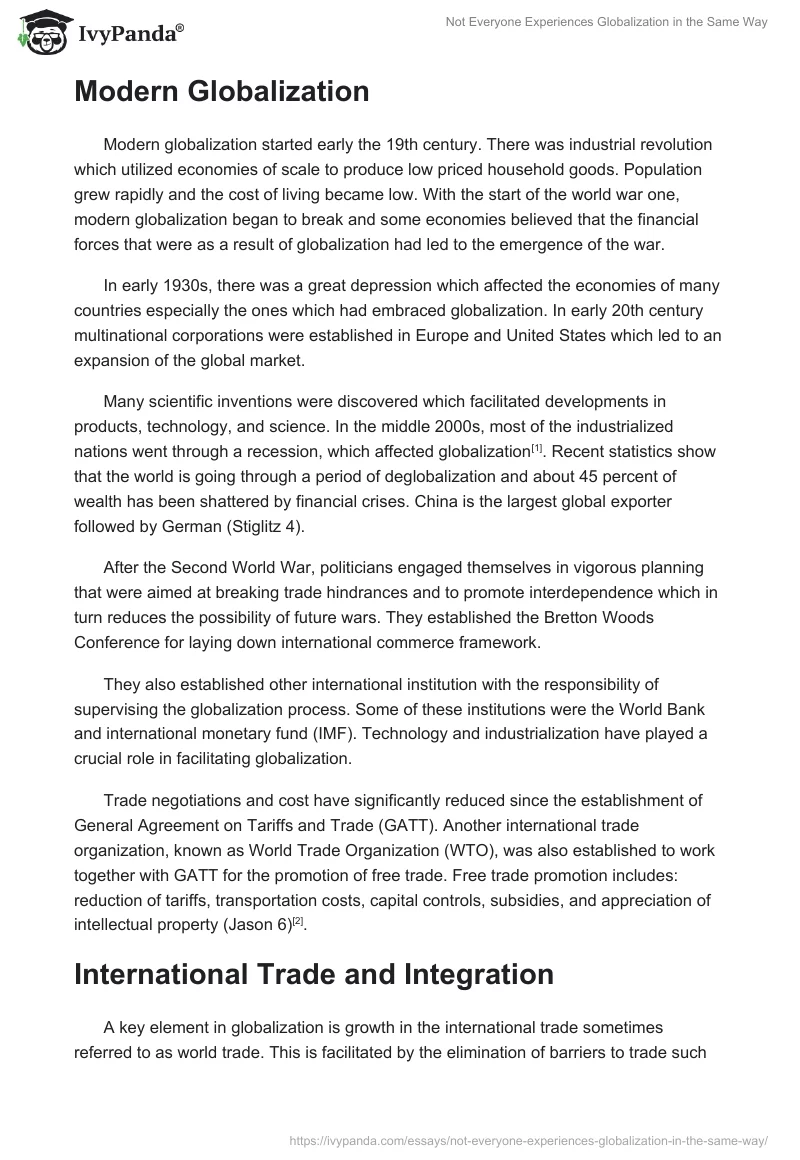 Not Everyone Experiences Globalization in the Same Way. Page 2