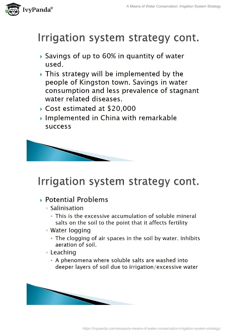 A Means of Water Conservation: Irrigation System Strategy. Page 3