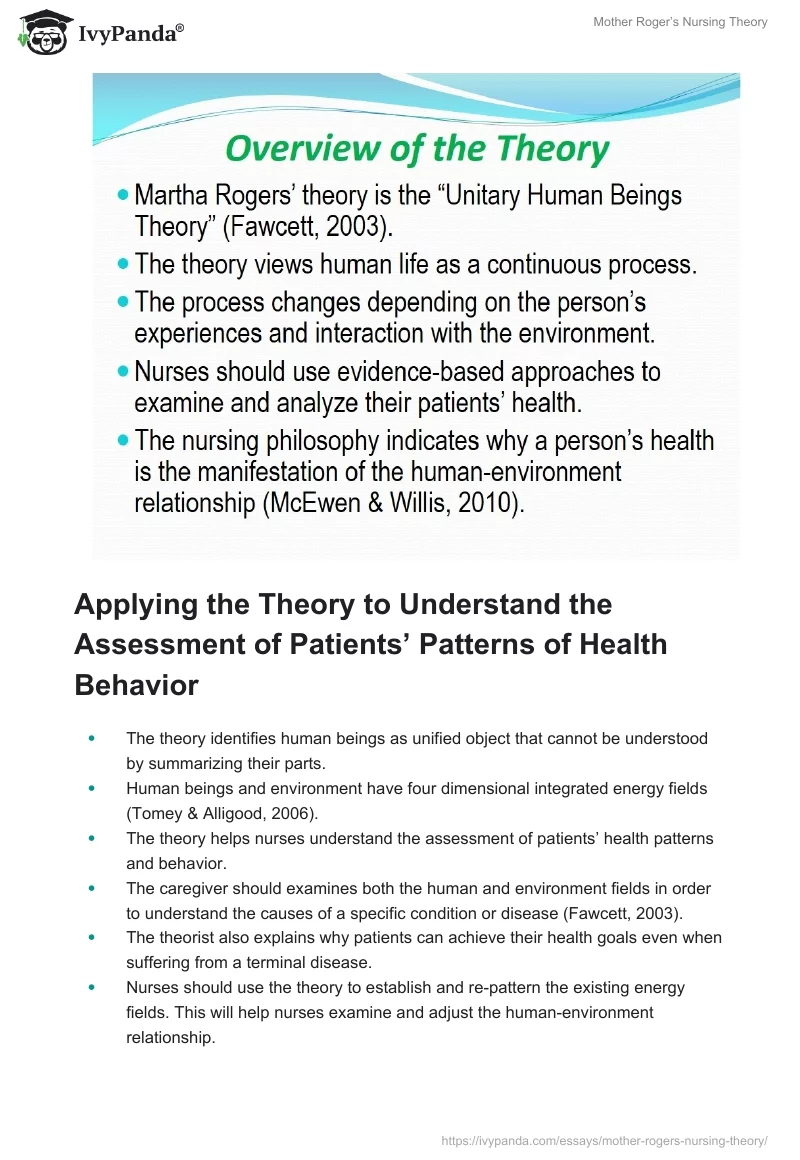 Mother Roger’s Nursing Theory. Page 3