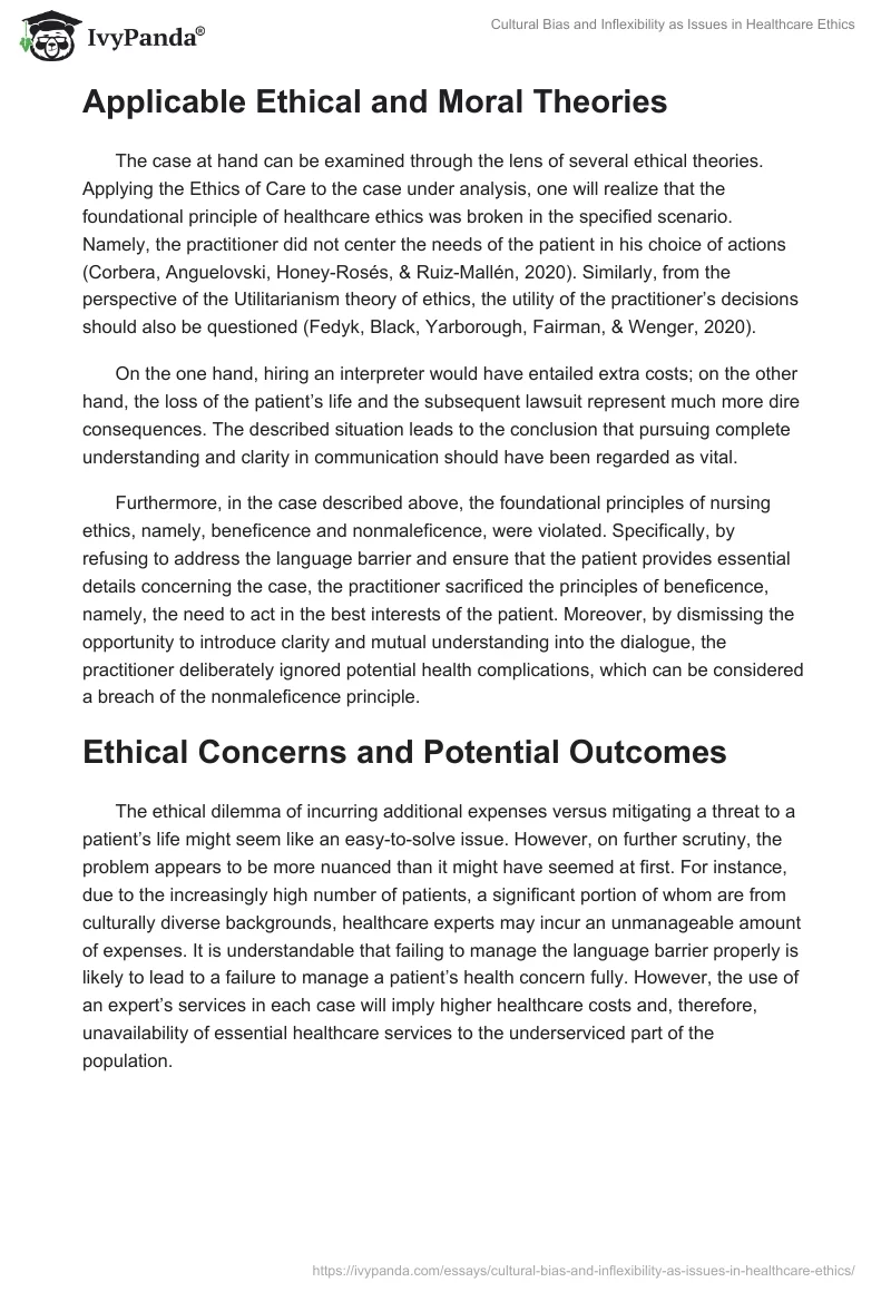Cultural Bias and Inflexibility as Issues in Healthcare Ethics. Page 2
