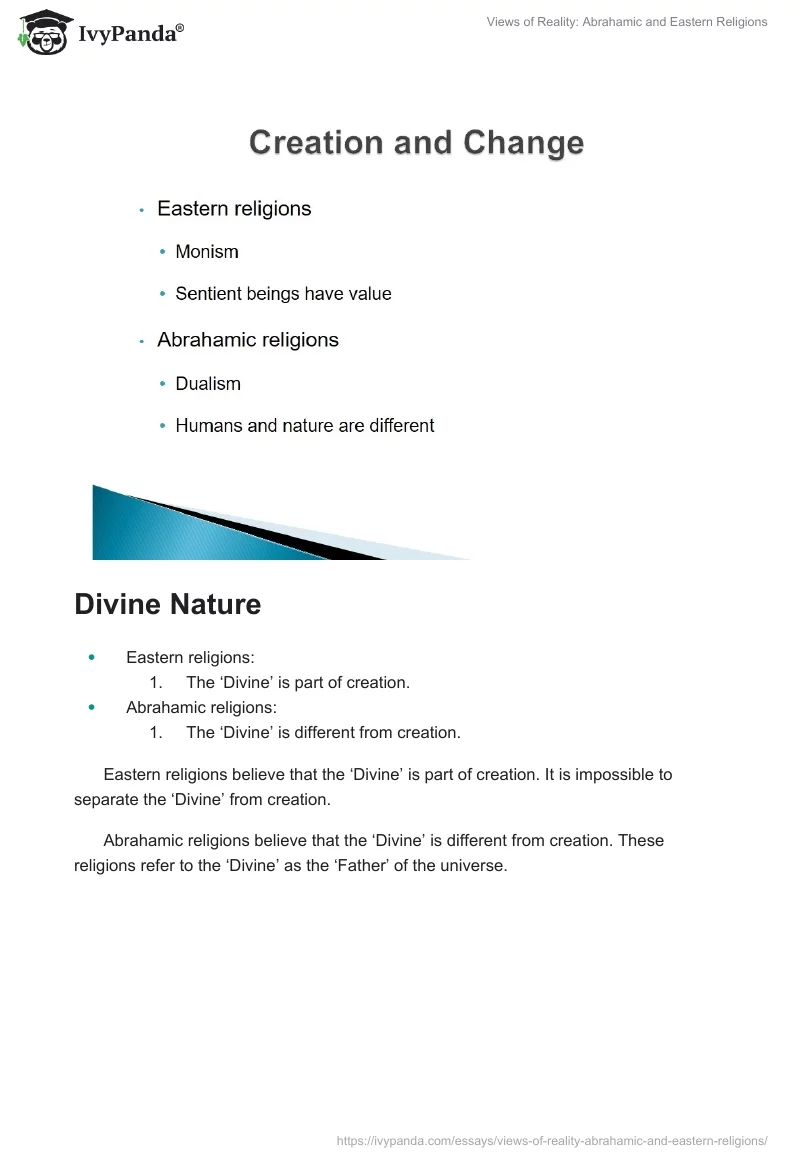 Views of Reality: Abrahamic and Eastern Religions. Page 3