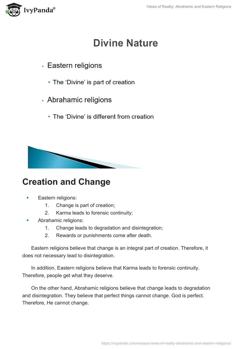 Views of Reality: Abrahamic and Eastern Religions. Page 4