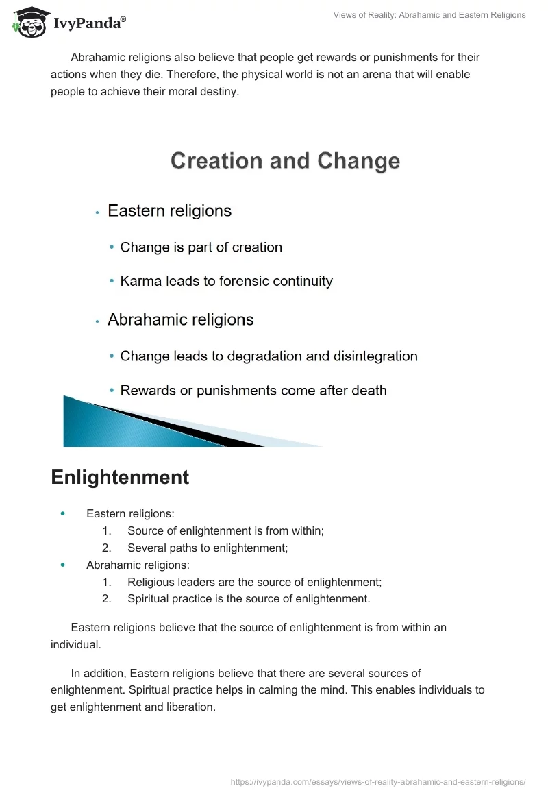 Views of Reality: Abrahamic and Eastern Religions. Page 5