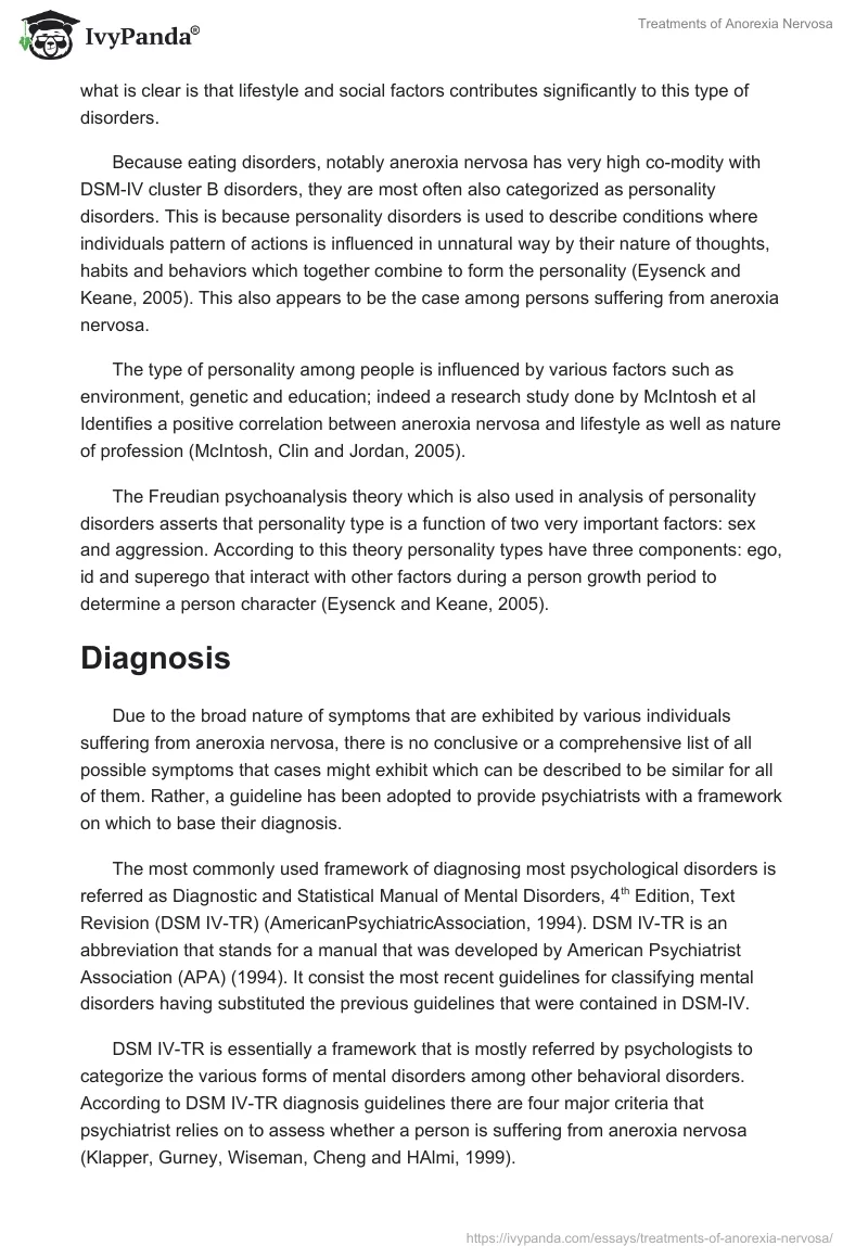 Treatments of Anorexia Nervosa. Page 2