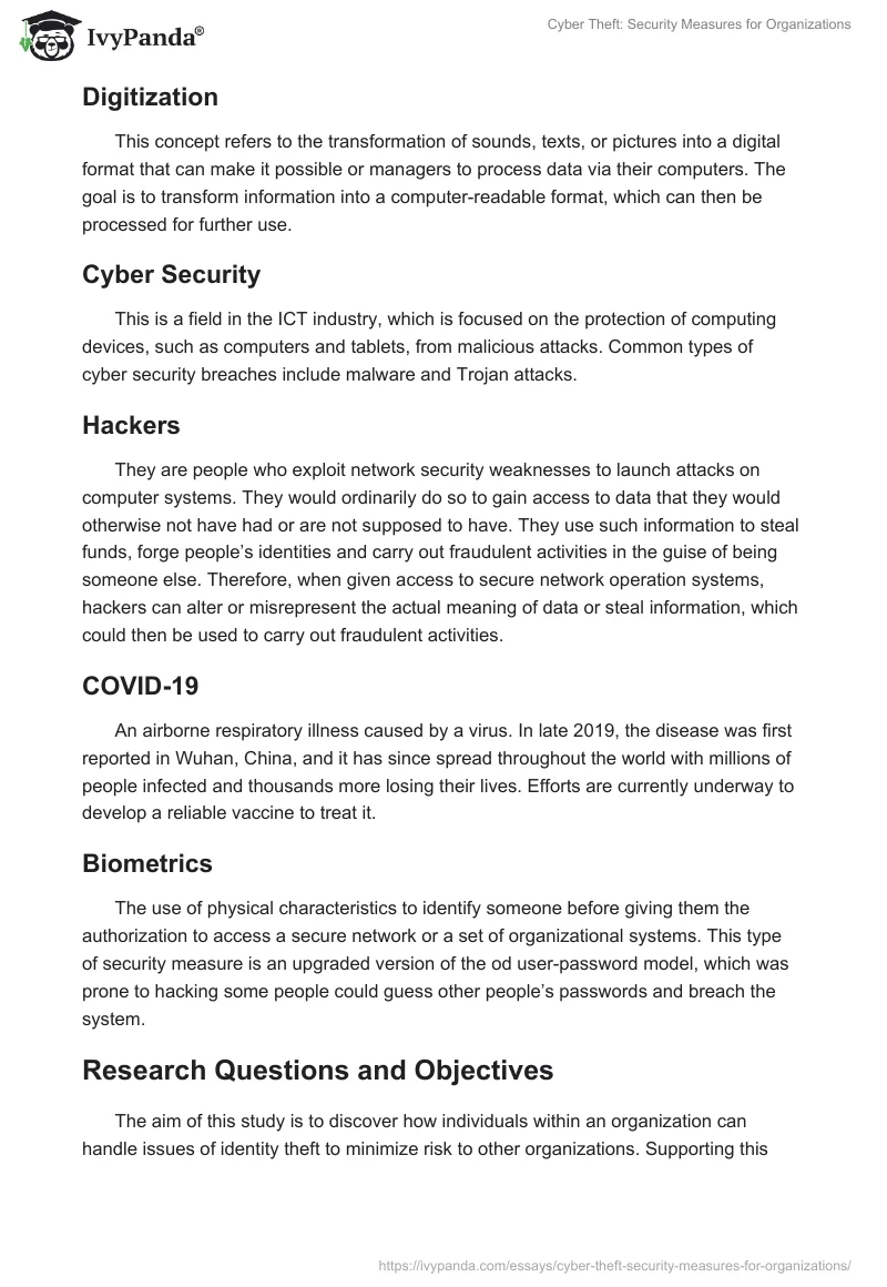 Cyber Theft: Security Measures for Organizations. Page 3