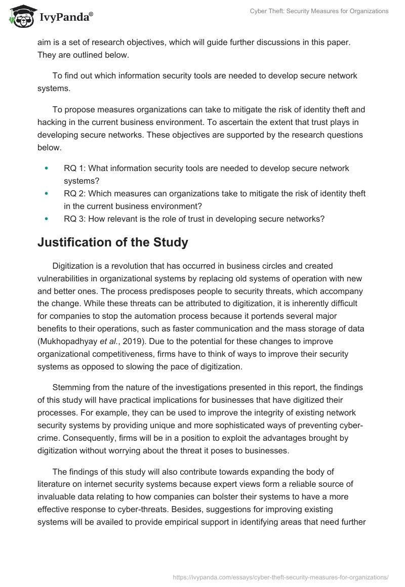 Cyber Theft: Security Measures for Organizations. Page 4