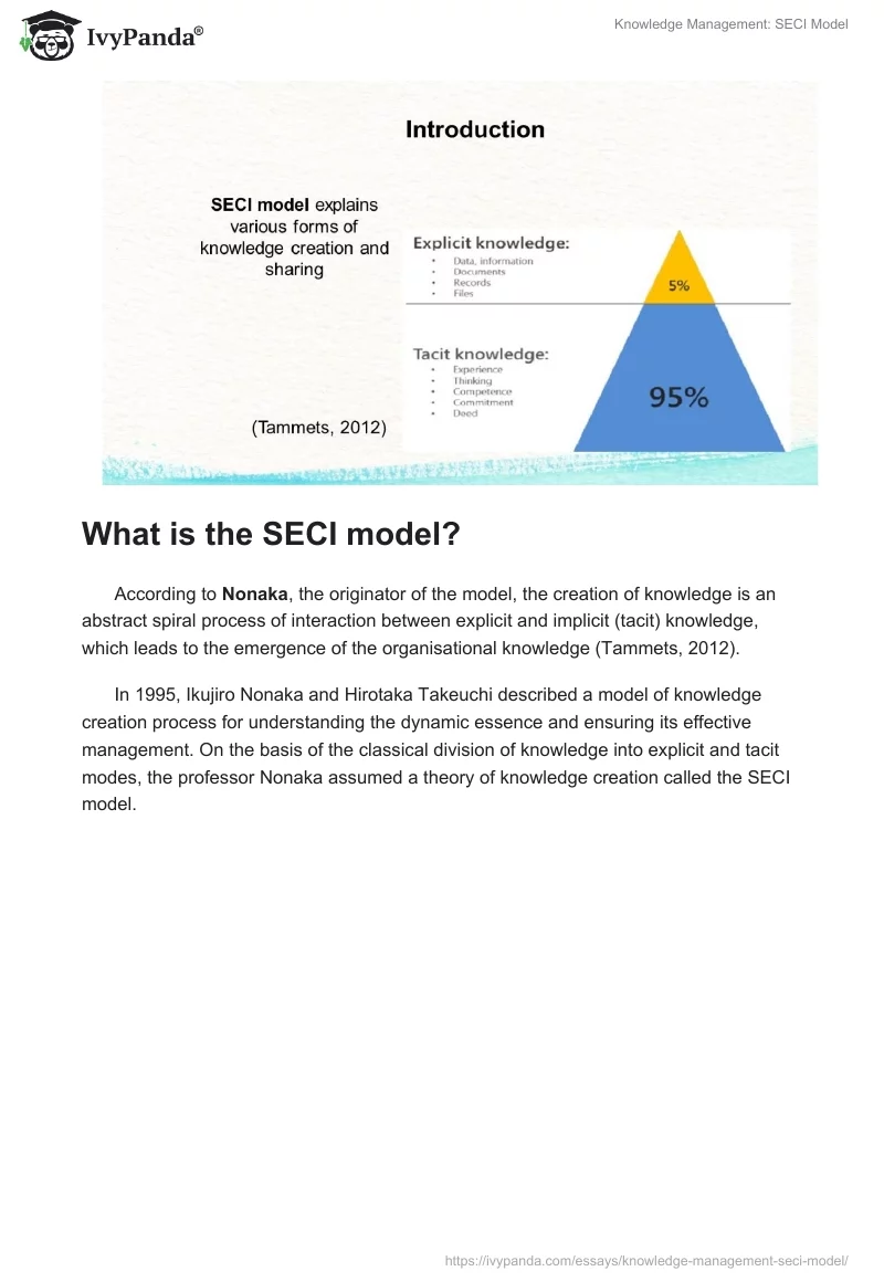 Knowledge Management: SECI Model. Page 2