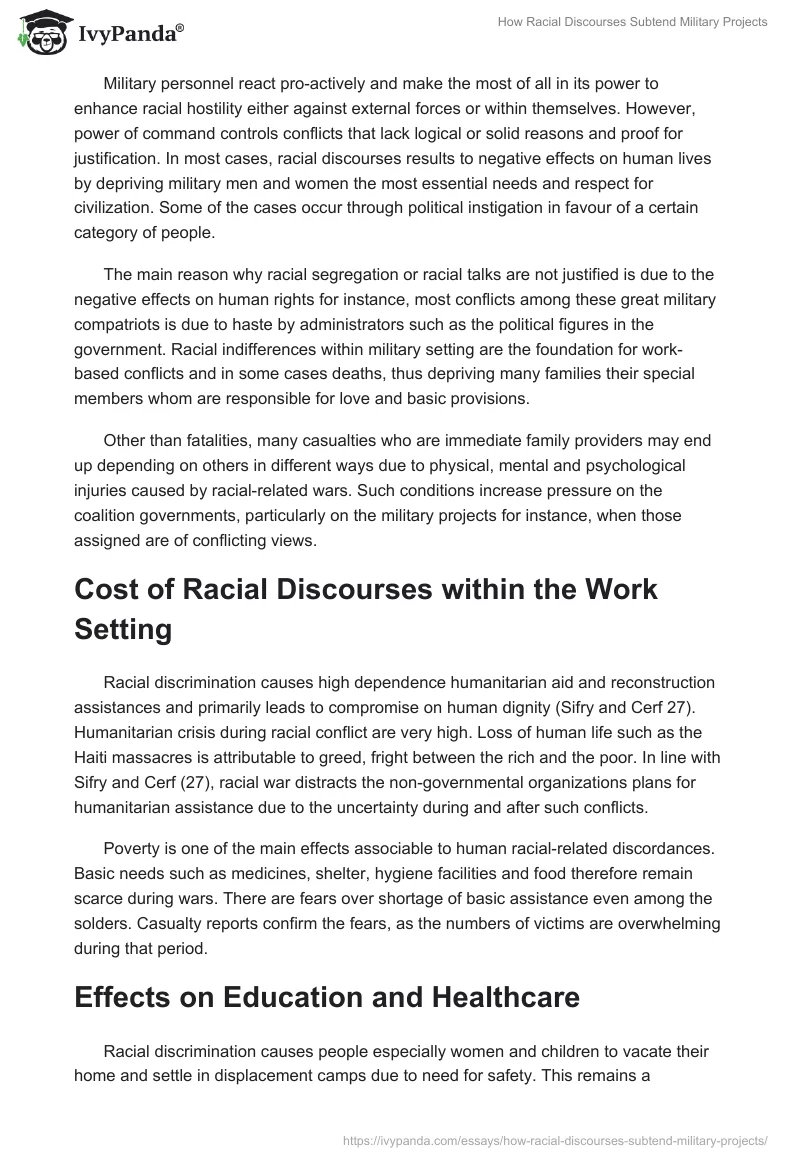 How Racial Discourses Subtend Military Projects. Page 3