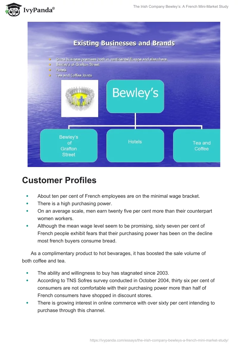 The Irish Company Bewley’s: A French Mini-Market Study. Page 3