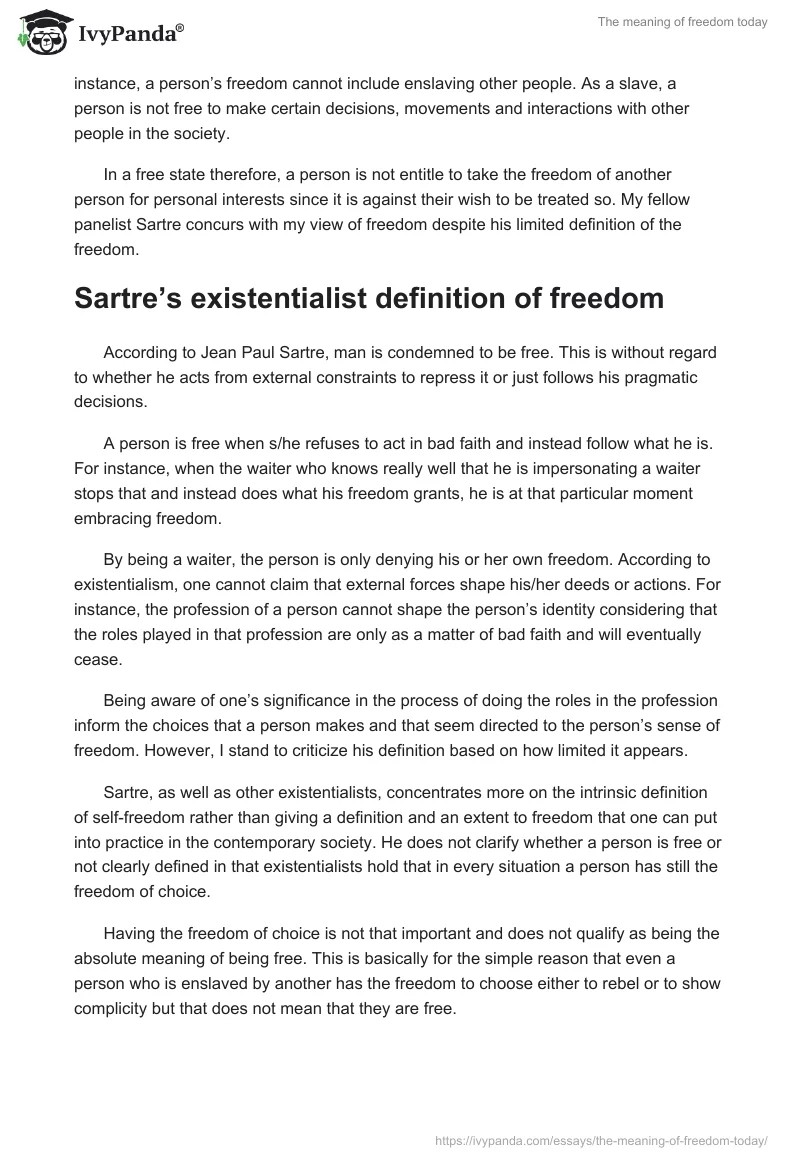 The meaning of freedom today. Page 2