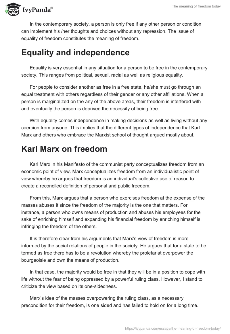 The meaning of freedom today. Page 3
