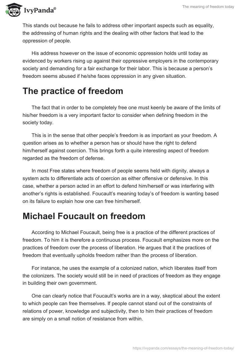 The meaning of freedom today. Page 4