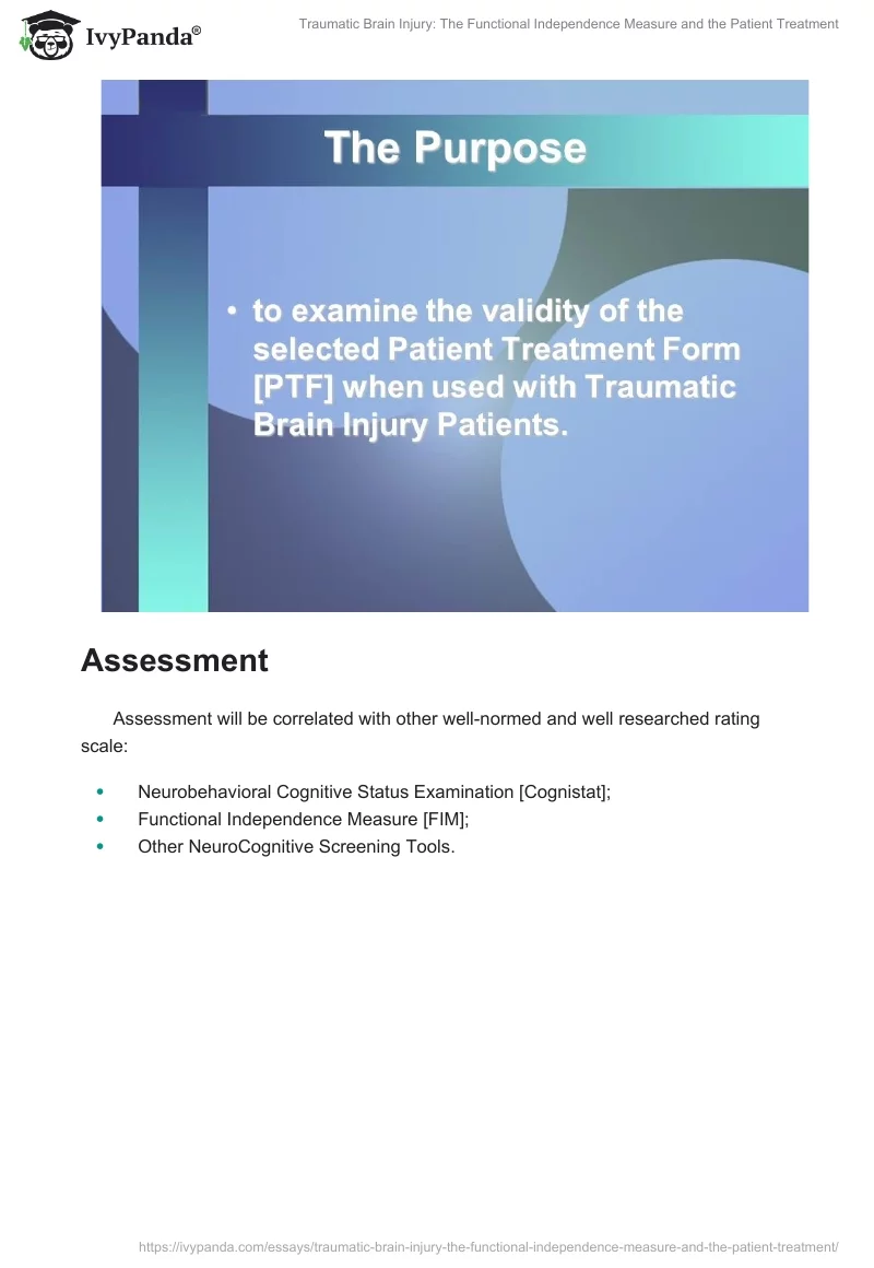 Traumatic Brain Injury: The Functional Independence Measure and the Patient Treatment. Page 2