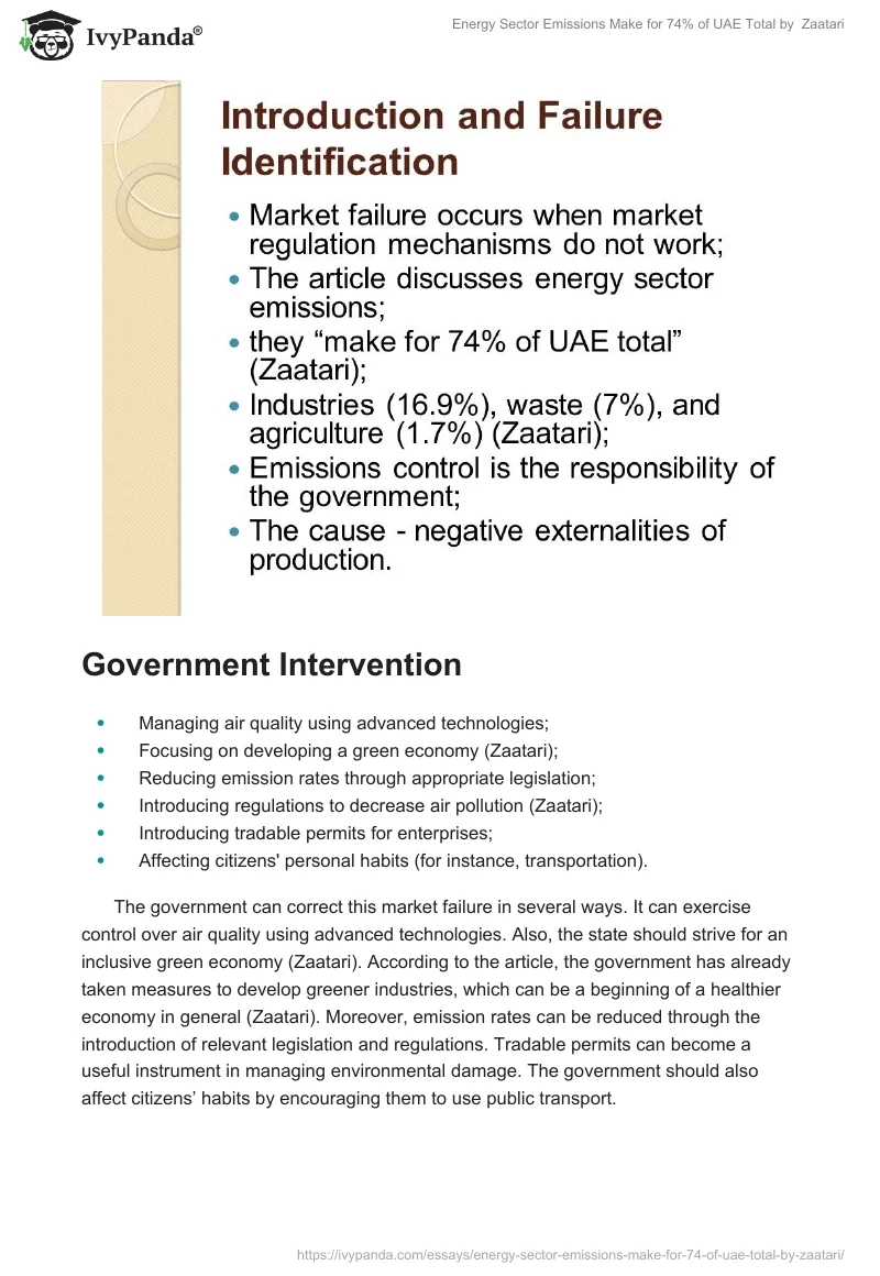 "Energy Sector Emissions Make for 74% of UAE Total" by  Zaatari. Page 2