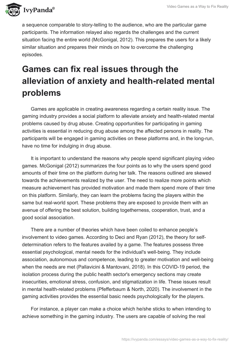 Video Games as a Way to Fix Reality. Page 3