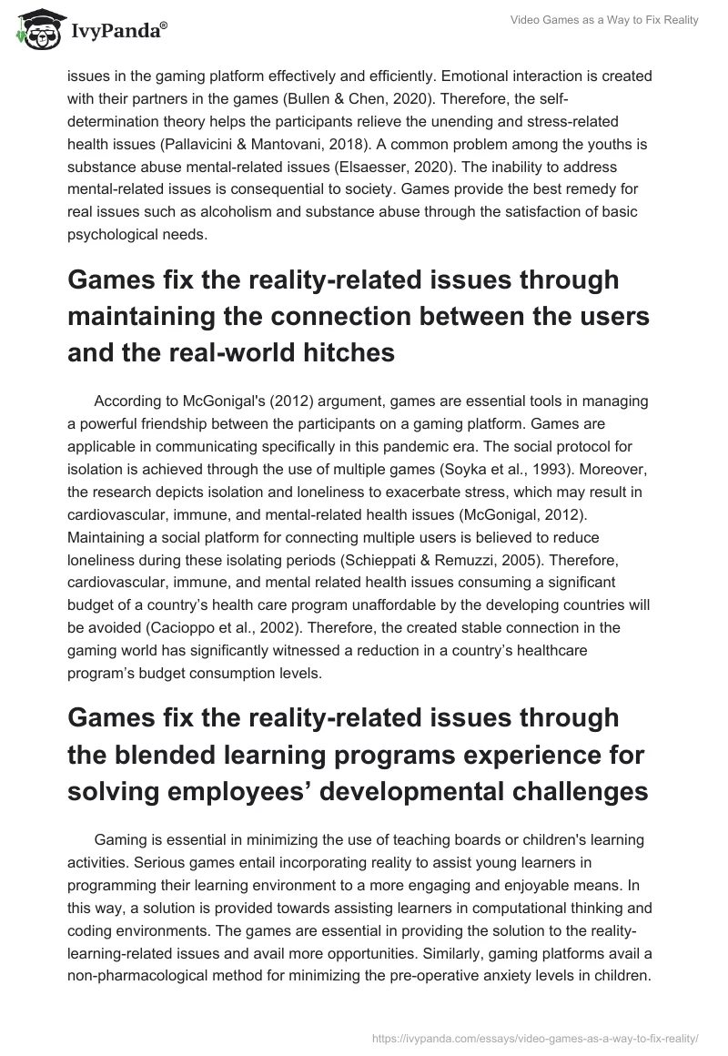Video Games as a Way to Fix Reality. Page 4