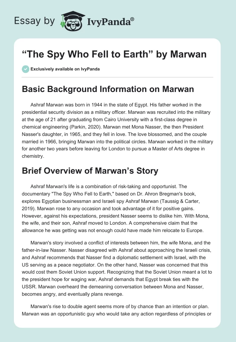 “The Spy Who Fell to Earth” by Marwan. Page 1