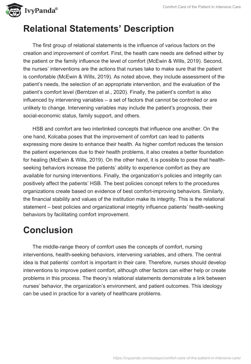 Comfort Care of the Patient in Intensive Care. Page 3