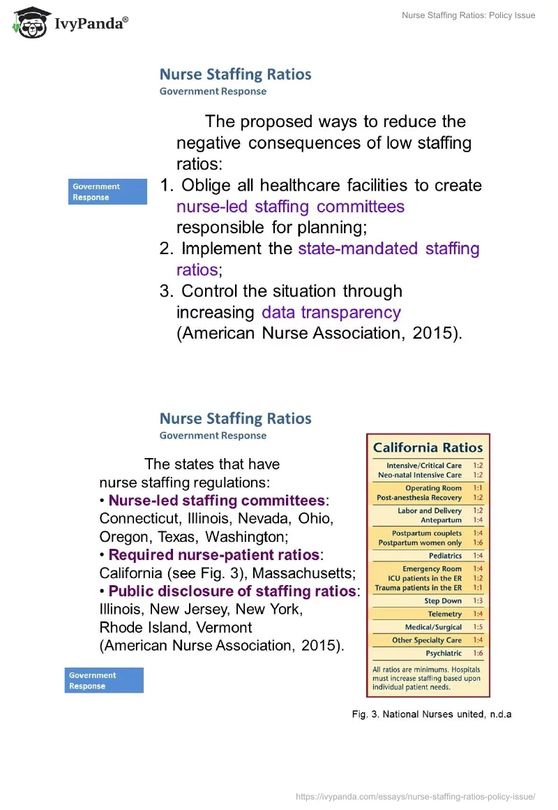 Nurse Staffing Ratios: Policy Issue. Page 5