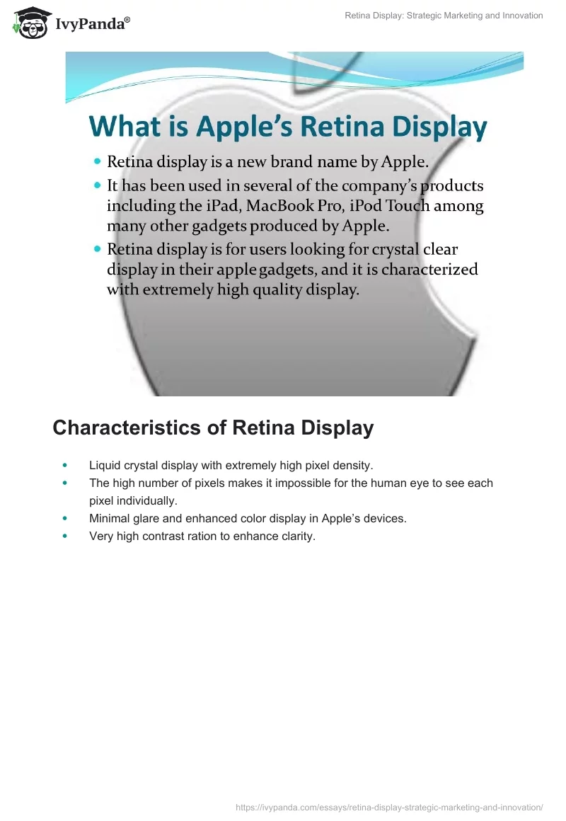 Retina Display: Strategic Marketing and Innovation. Page 2
