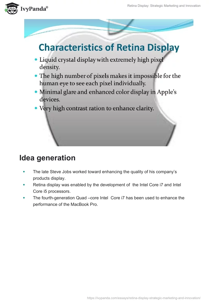 Retina Display: Strategic Marketing and Innovation. Page 3