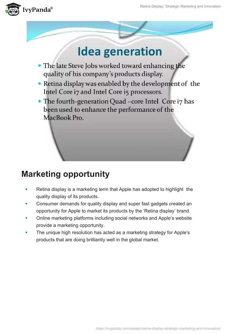 Retina Display: Strategic Marketing and Innovation. Page 4