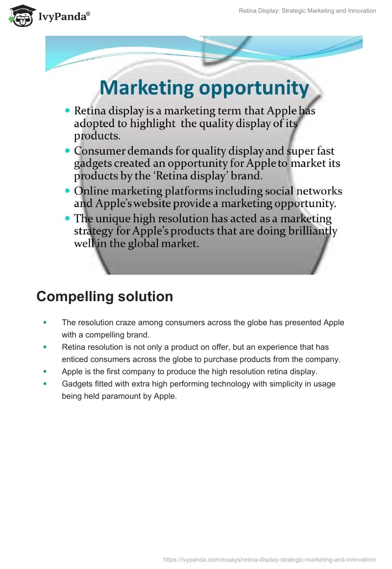 Retina Display: Strategic Marketing and Innovation. Page 5
