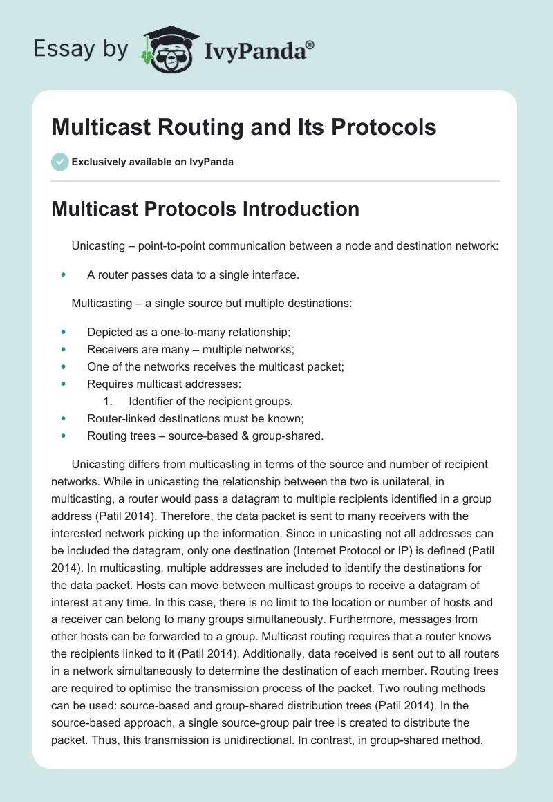 Multicast Routing and Its Protocols. Page 1