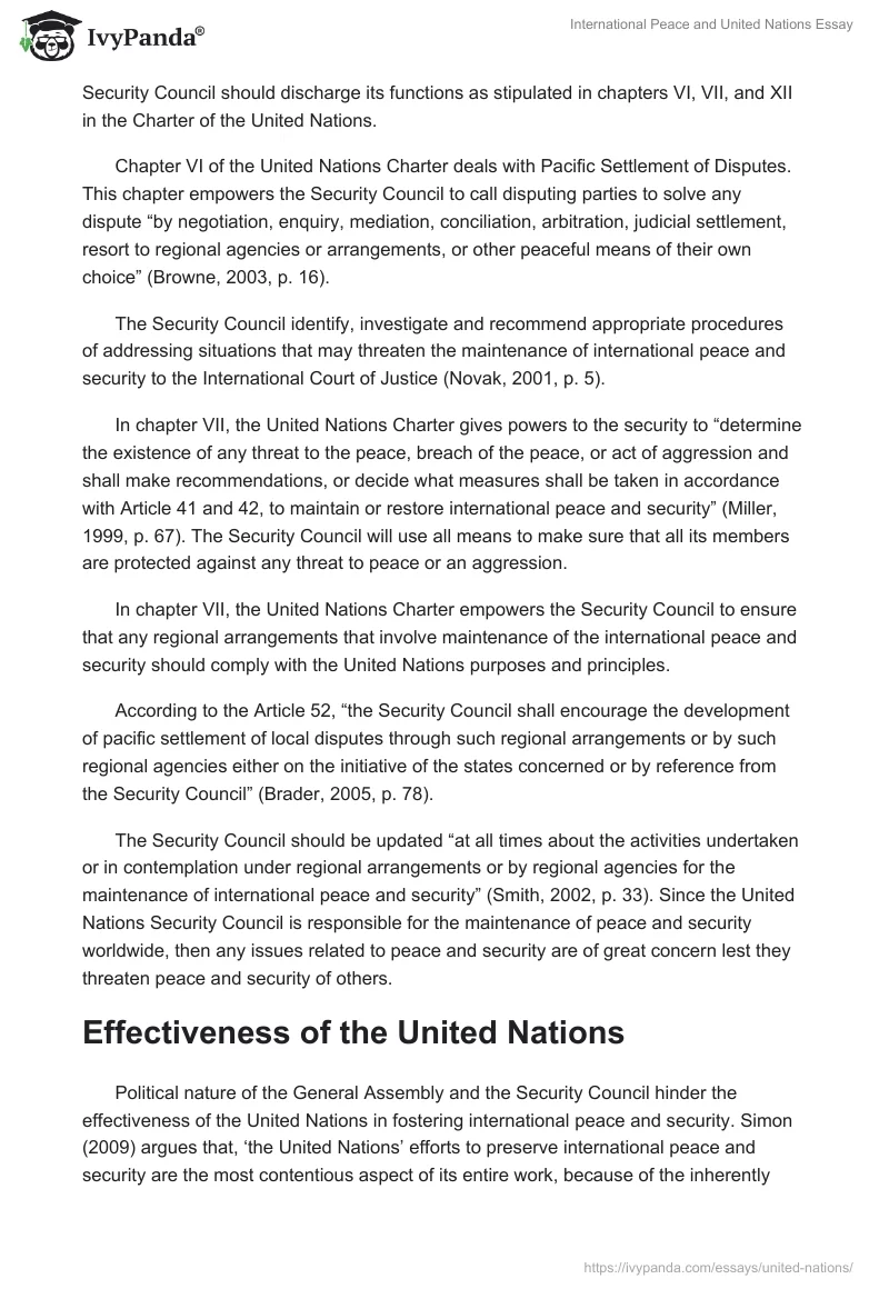 International Peace and United Nations Essay. Page 2