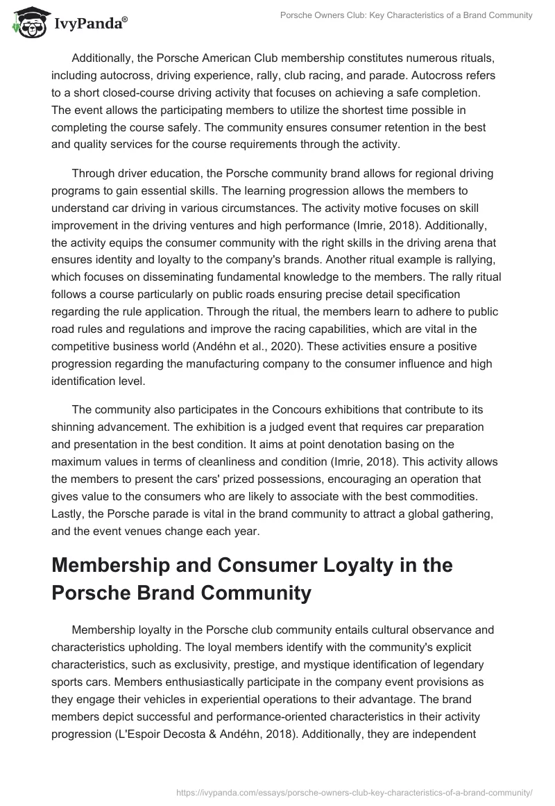 Porsche Owners Club: Key Characteristics of a Brand Community. Page 3