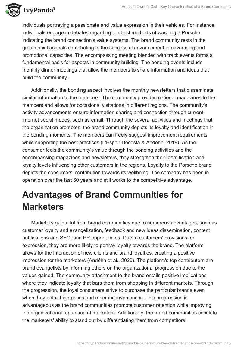 Porsche Owners Club: Key Characteristics of a Brand Community. Page 4