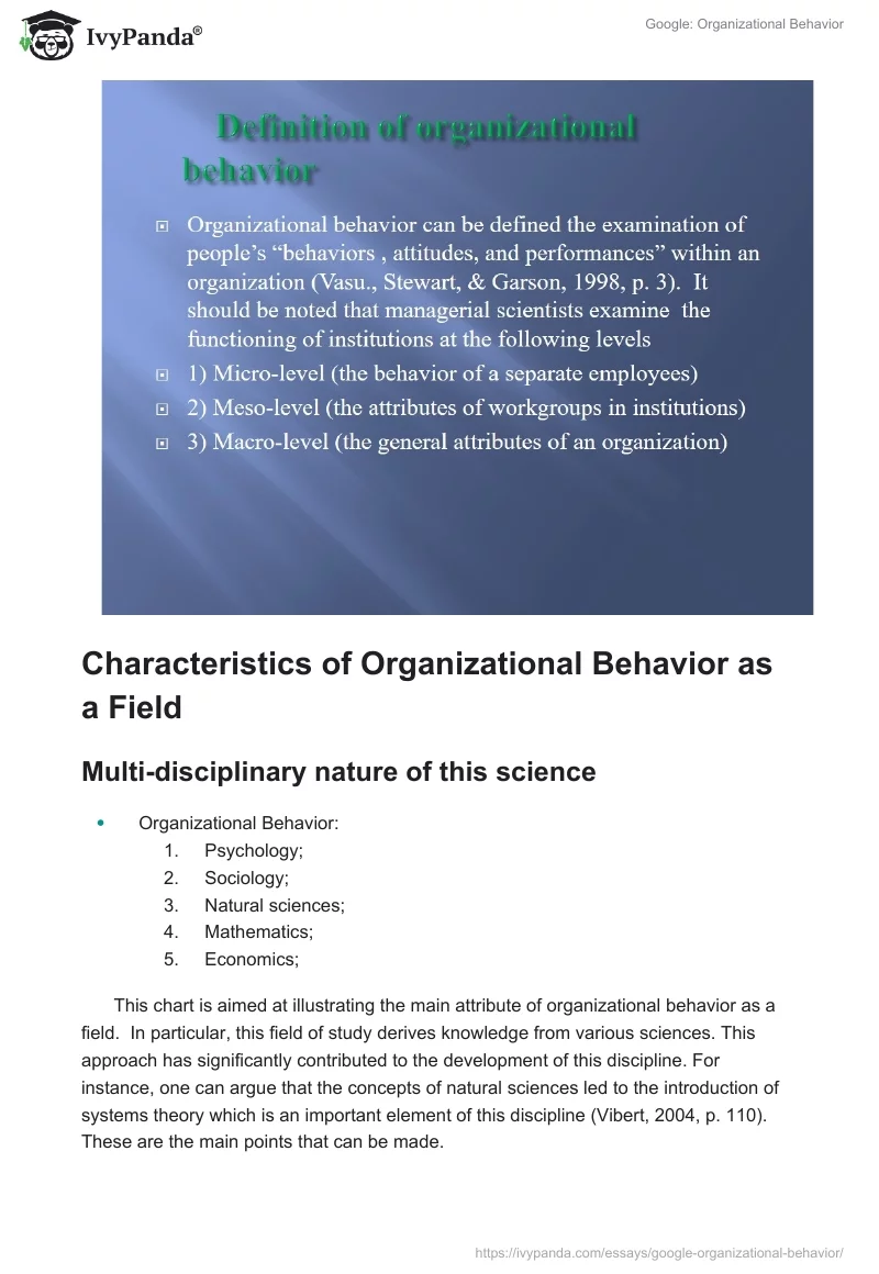 Google: Organizational Behavior. Page 3