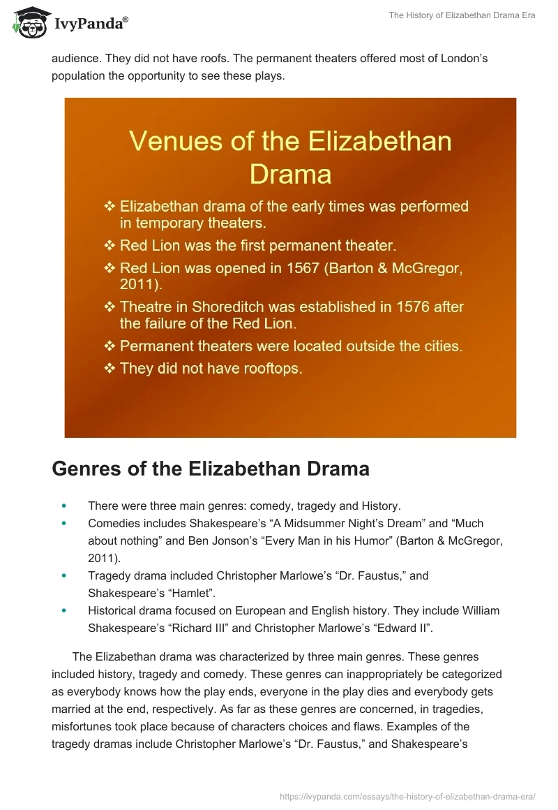 The History of Elizabethan Drama Era. Page 3