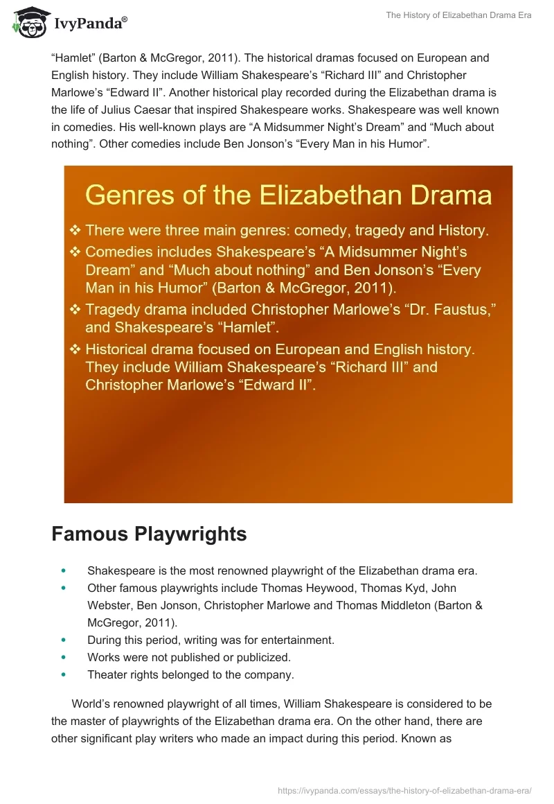 The History of Elizabethan Drama Era. Page 4