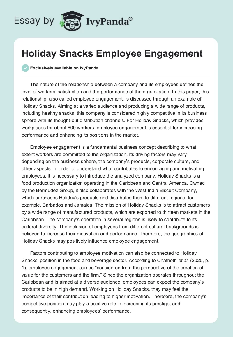 Holiday Snacks Employee Engagement. Page 1