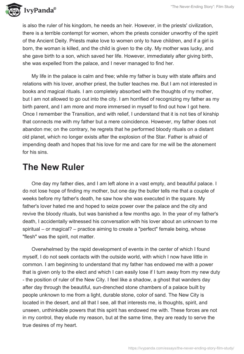 “The Never-Ending Story”: Film Study. Page 2
