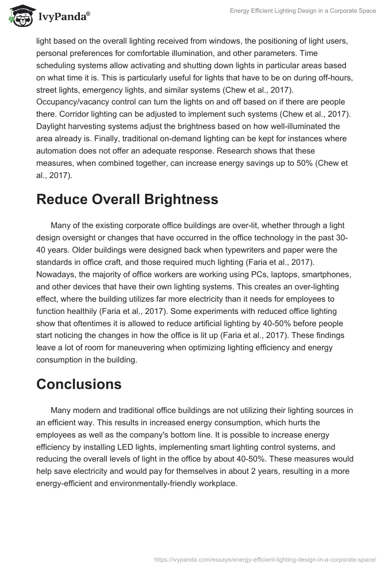 Energy Efficient Lighting Design in a Corporate Space. Page 2