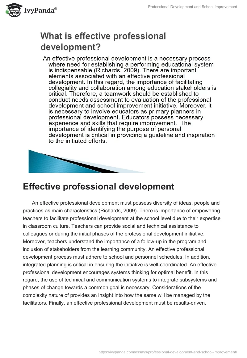 Professional Development and School Improvement. Page 3