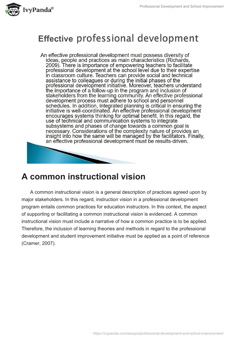 Professional Development and School Improvement. Page 4