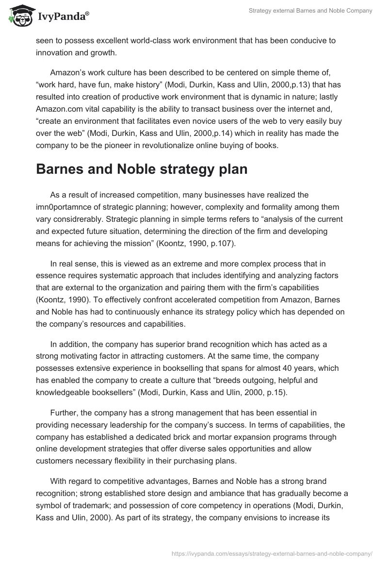 Strategy external Barnes and Noble Company. Page 3