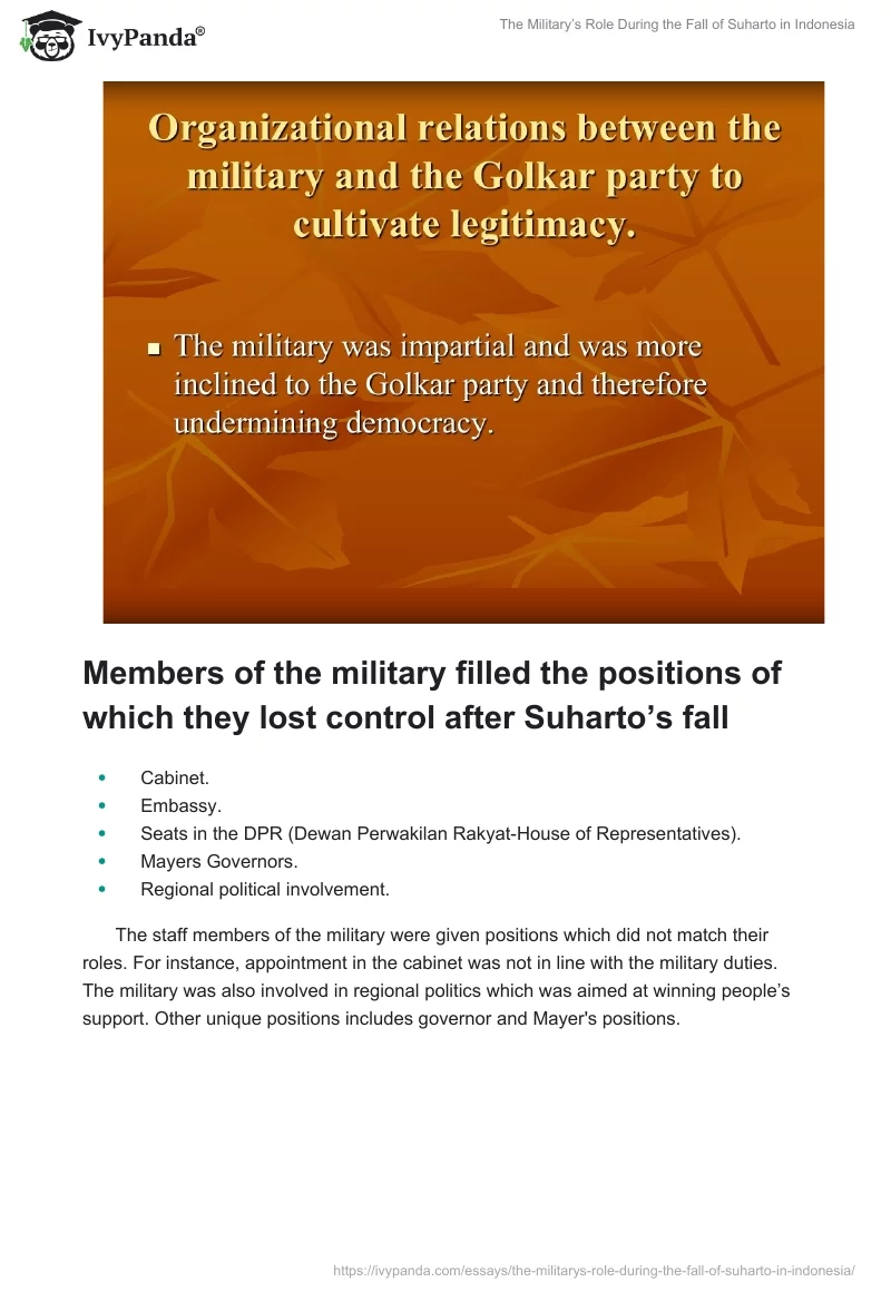 The Military’s Role During the Fall of Suharto in Indonesia. Page 5