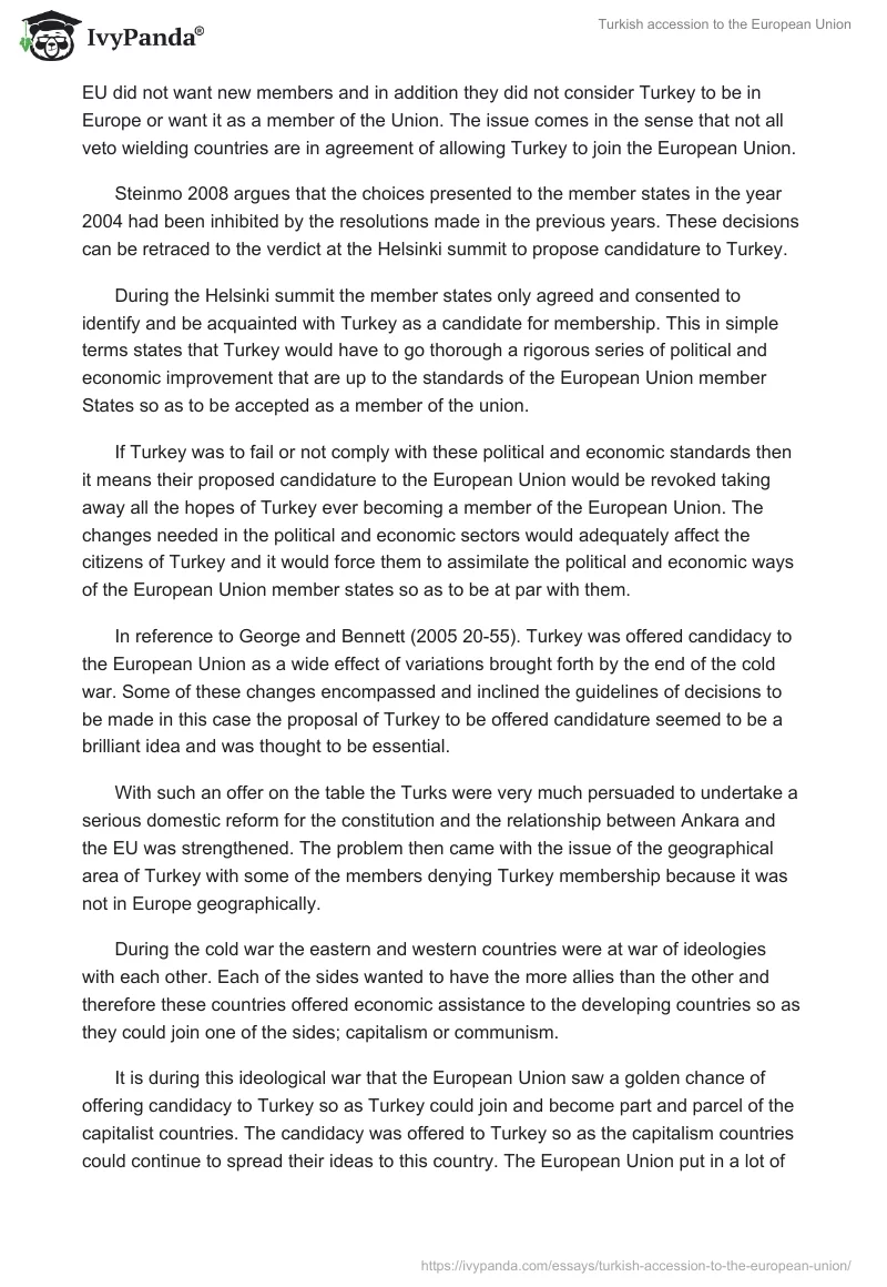 Turkish accession to the European Union. Page 3
