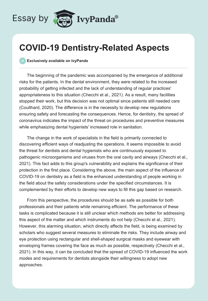 COVID-19 Dentistry-Related Aspects. Page 1