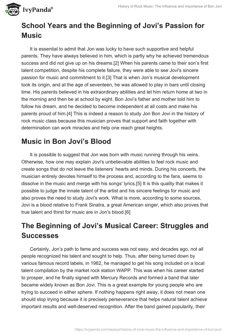 History of Rock Music: The Influence and Importance of Bon Jovi. Page 2