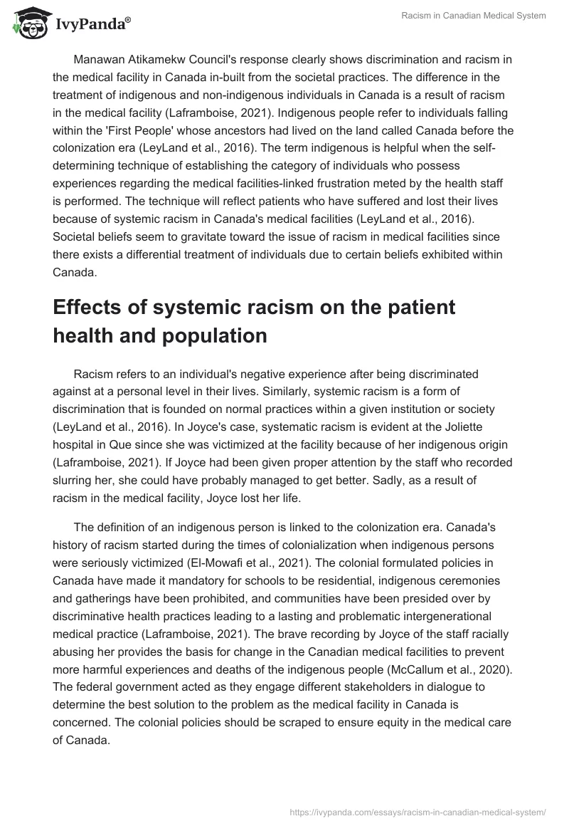 Racism in Canadian Medical System. Page 2